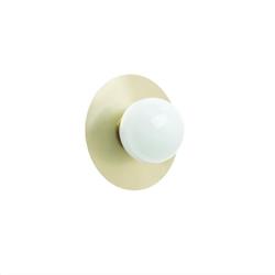 APLIQUE PEPA BASE DORADO CON GLOBO OPAL DE 10CM DIAMETRO