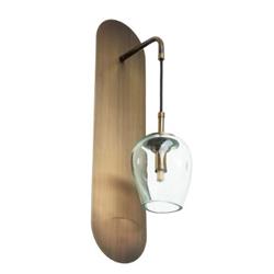 APLIQUE SKATE CON PIPA BRONCE Y TULIPA ABOLLADA BASE 40CM X 15CM