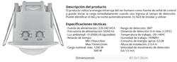 DETECTOR DE MOVIMIENTO EMBUTIDO DE TECHO 360° 6Mt. SMEB MACROLED