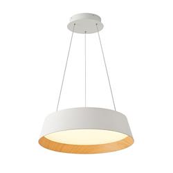 COLGANTE LED TORONTO ALUMINIO BLANCO MATE Y MADERA 38W DIMERIZABLE 3000K