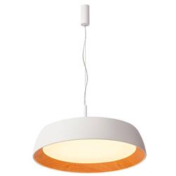 COLGANTE LED NORUEGA ALUMINIO BLANCO MATE Y MADERA 40W DIMERIZABLE 3000K