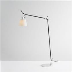 LAMPARA DE PIE TOLOMEO BASCULANTE LECTURA CON PANTALLA PERGAMINO 18CM DIAMETRO E27