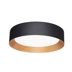 PLAFON LED BARCELONA ALUMINIO NEGRO MATE Y MADERA 40W DIMERIZABLE 3000K