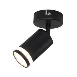 APLIQUE LOGY NEGRO CON LUCERA 1 LUZ GU10 BASE 10CM DIAMETRO