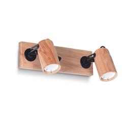 APLIQUE 2 LUCES EN MADERA PARAISO CON NEGRO GU10 O E27