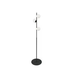 LAMPARA DE PIE 3 GLOBOS SATINADOS NEGRO MICRO
