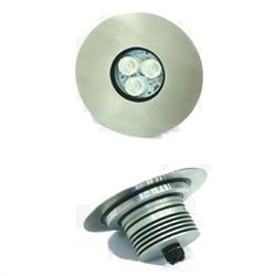 EMBUTIDO PISO NEGRO 3 LEDS 9W 45° 12/24V IP67 CON TAPA 14CM