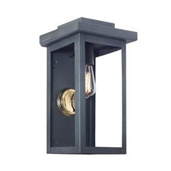 FAROL 4108 CHAPA NEGRO RECTANGULAR ABIERTO ABAJO CON REFLECTOR DORADO E27