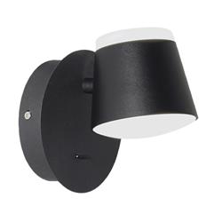 APLIQUE LED GAIA NEGRO 1LUZ CON INTERRUPTOR 8W 3000K 