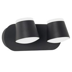 APLIQUE LED GAIA NEGRO 2LUCES BASE OVAL 12W 3000K 