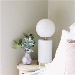 LAMPARA DE MESA ALINE BLANCO MEDIUM CON GLOBO OPAL E27 