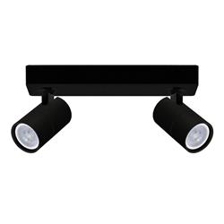 APLIQUE PARED/TECHO ALDA ALUMINIO NEGRO 2LUCES GU10