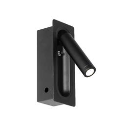 EMBUTIDO DE PARED LED ACRU NEGRO 3W 2700 180LM IP20