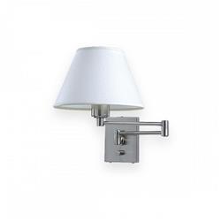 APLIQUE 3062 SIDNEY E27 CONICO LIENZO BLANCO TERMINACION CROMO