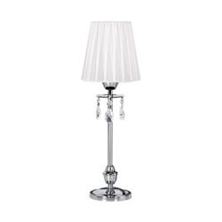 LAMPARA DE MESA 0164 AMELIE CROMO CON PANTALLA CONICA DE ORGANZA BLANCA E27 