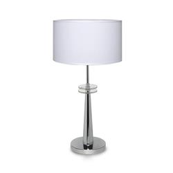 LAMPARA DE MESA 4700 IVANNA E27 CILINDRICA LIENZO BLANCO 