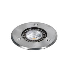 EMBUTIDO PISO EOS REDONDO ACERO PARA 5/7W GU10 (PERFORACION Ø81MM)