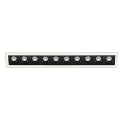 EMBUTIDO GYON PLUS 10 LUCES BLANCO OPTICA NEGRA 45º 20W 3000K 1600LM