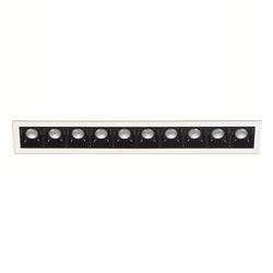 EMBUTIDO GYON PLUS 15LUCES BLANCO OPTICA NEGRA 30° 30W 3000K 2400LM