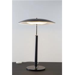 LAMPARA DE MESA AMANDA WELS M NEGRA CON DIFUSOR ACRILICO G9