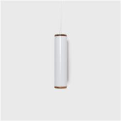 COLGANTE OH! LED ALUMINIO BLANCO CON MADERA PETIRIBI 5W 16CM