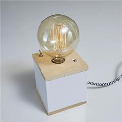 LAMPARA DE MESA FOCO SIMPLE BLANCA E27