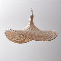 COLGANTE OUZOUD L DE FIBRA NATURAL 1 LUZ E27 70CM DIAMETRO X 35CM ALTO