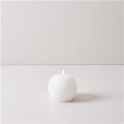 VELA LED BALL10 WHITE L 10CM DIAMETRO X 8,50CM ALTO - NO INCLUYE BATERIAS (USA 2 PILAS AAA)