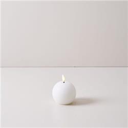 VELA LED BALL8 WHITE M 8CM DIAMETRO X 7CM ALTO - NO INCLUYE BATERIAS (USA 2 PILAS AAA)