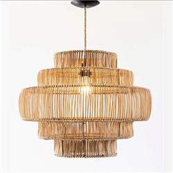 COLGANTE LUPE RATTAN NATURAL E27 53CM DIAMETRO X 43CM ALTO
