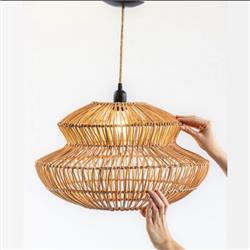 COLGANTE ROCHI RATTAN NATURAL E27 60CM DIAMETRO X 35CM ALTO