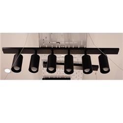 PLAFON THOR NEGRO 6 LUCES DIRIGIBLES E27 110CM X 11CM