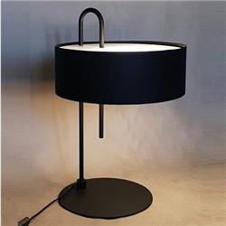 LAMPARA DE MESA NEFIS NEGRA PANTALLA MATERIAL CUEROTEX 1 LUZ E27
