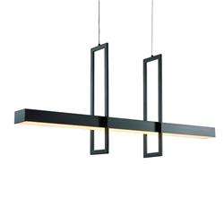COLGANTE MISURI LED CHAPA NEGRO CON DOS RECTANGULOS DE 40W