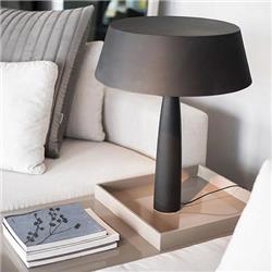 LAMPARA DE MESA MALVA NEGRA E27