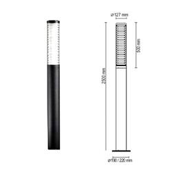 FAROLA F-2500/6 NEGRA CABEZAL 6 IP54