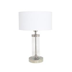 LAMPARA DE MESA COLUMNA PLATIL PANTALLA LINO E27