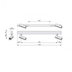 PLAFON MINI CHANNEL NG 12W 3000K 600MM + 2 CABEZALES KENY 8W 36° 3000K (1 EN CADA EXTREMO)