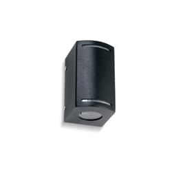 APLIQUE 1990 2 VIDRIOS PLANOS ALUMINIO BLANCO GU10 IP44
