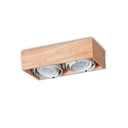 PLAFON MADERA INTERIOR METAL BLANCO 2LUZ MOVIL GU10