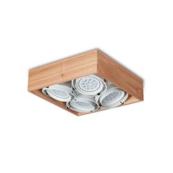 PLAFON MADERA INTERIOR METAL BLANCO 4LUZ MOVIL GU10
