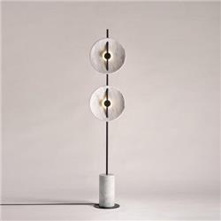 LAMPARA DE PIE GONEN NEGRA CON MARMOL BLANCO 45W 2700K