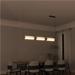 COLGANTE PENTA LED BRONCE, MADERA Y FILAMENTO PLA
