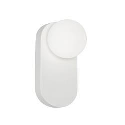 APLIQUE NUBE MADERA BLANCA TULIPA DE VIDRIO G9 