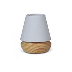 VELADOR MADERA PARAISO PANTALLA LINO BLANCA E27