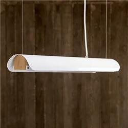 COLGANTE TUNEL BLANCO CON MADERA ACRILICO OPAL 18W 3100K 1700LM