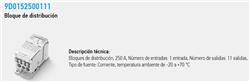 BLOQUE DISTRIB.250A 9D015250 35/120- 11 Sal.h/35mm2