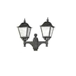 CABEZAL 9610/2 CON BRAZO DOBLE NEGRO 23W MAX E27 220V