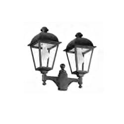 CABEZAL 9910/2 CON BRAZO DOBLE NEGRO 23W MAX E27 220V