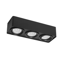 PLAFON VANCOUVER RECTANGULAR CARDANICO NEGRO 3LUCES AR111 